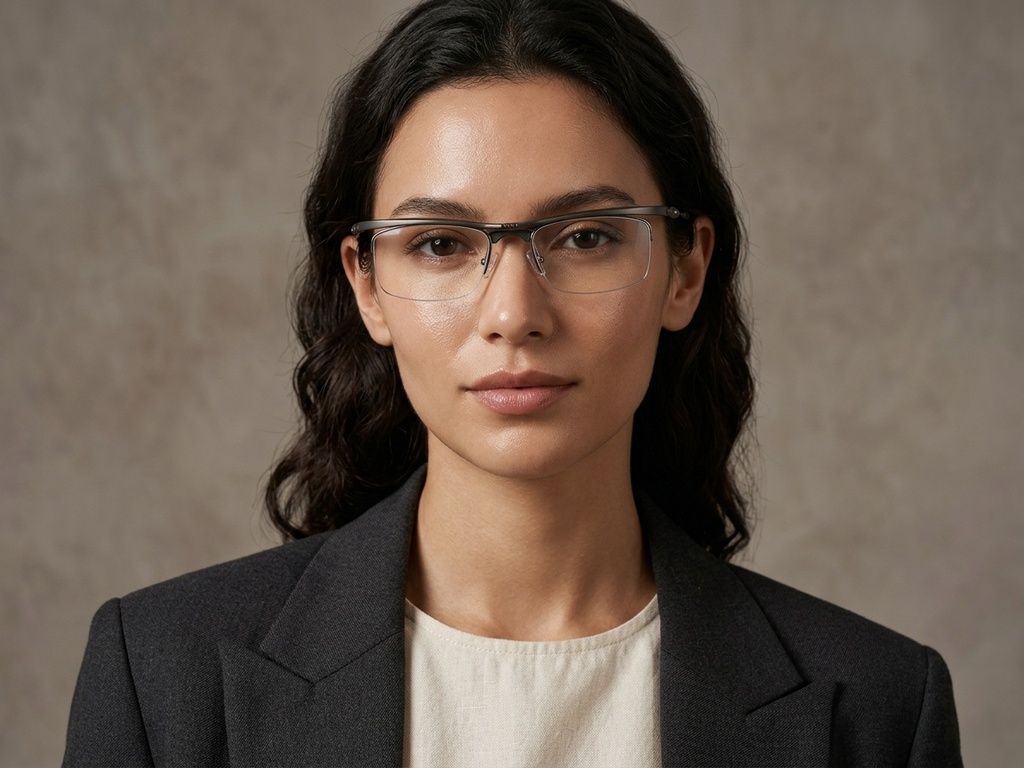 Semi-rimless Grey Ultem Glasses #BS2519-0038