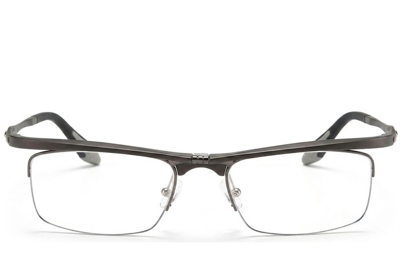 Semi-rimless Grey Ultem Glasses #BS2519-0038