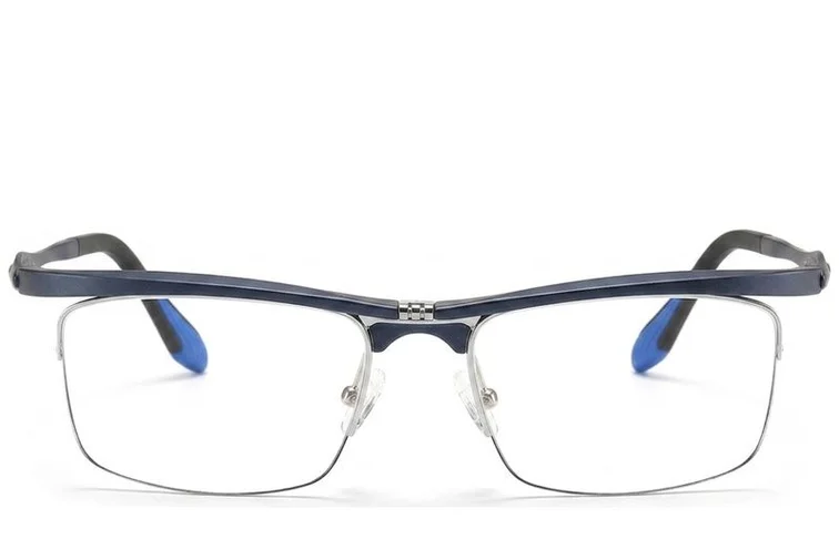 Semi-rimless Blue Ultem Glasses #BS2519-0039