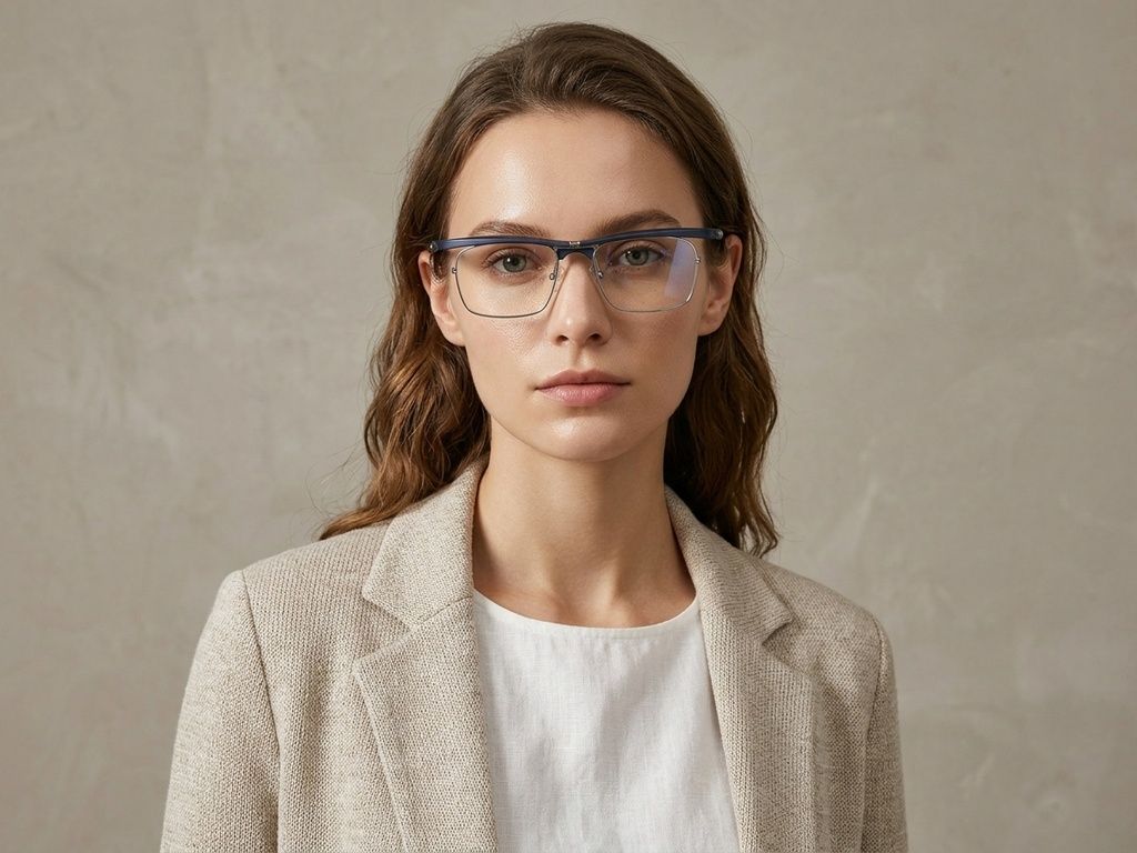 Rectangular Blue Ultem Glasses #BS2519-0044