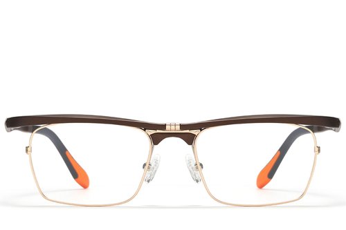 Lunettes rectangulaires en Ultem marron #BS2519-0045