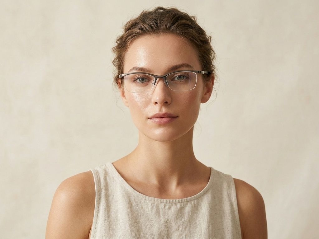 Semi-rimless Grey Ultem Glasses #BS2519-0053