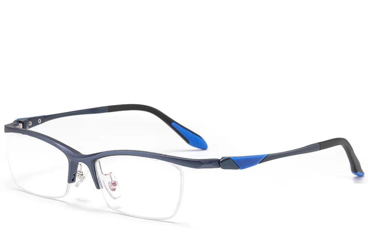 Semi-rimless Blue Ultem Glasses #BS2519-0054