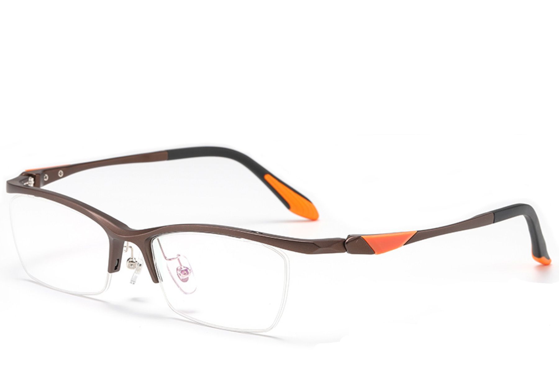 Lunettes semi-cerclées en Ultem marron #BS2519-0056