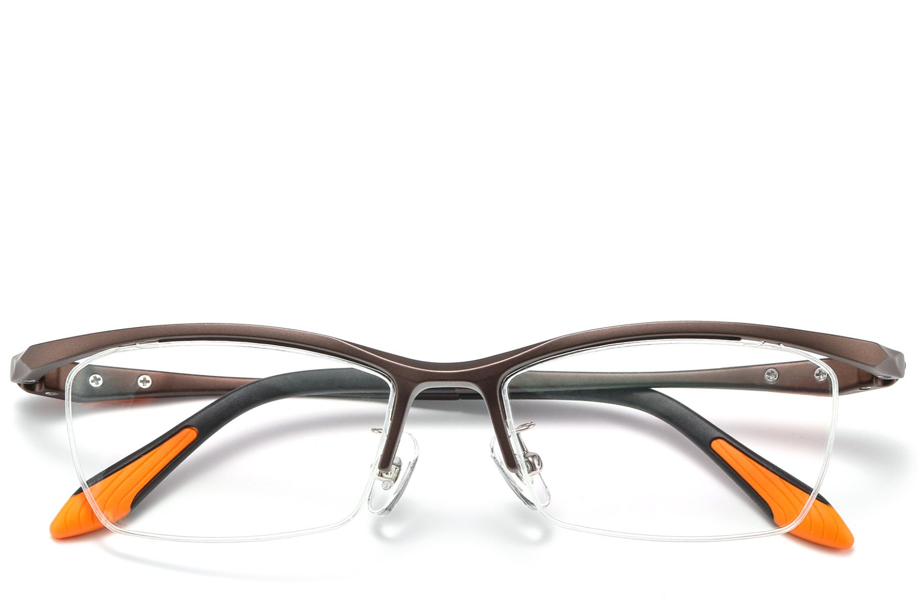 Lunettes semi-cerclées en Ultem marron #BS2519-0056