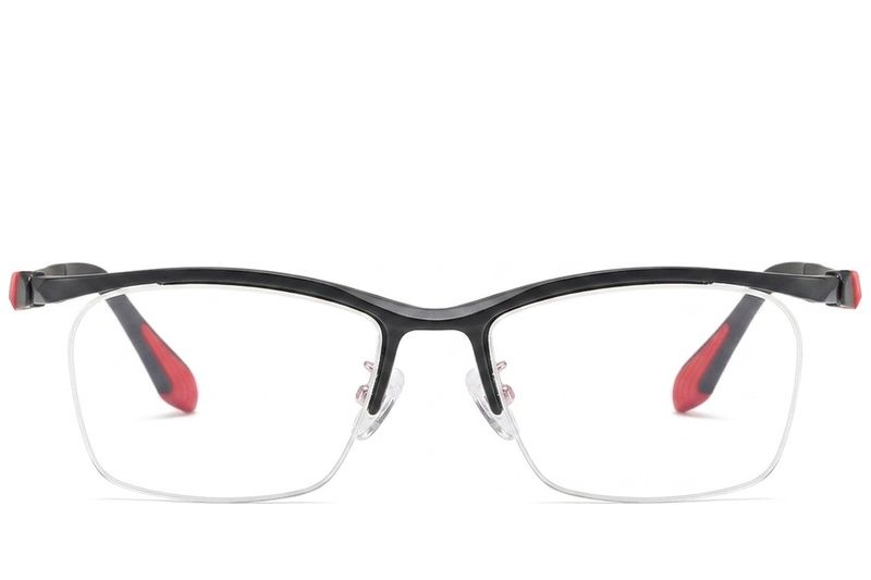 Halbrandlose schwarze Ultem-Brille #BS2519-0058