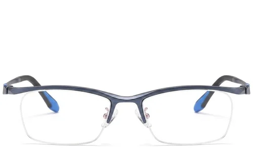 Lunettes semi-cerclées en Ultem bleu #BS2519-0060