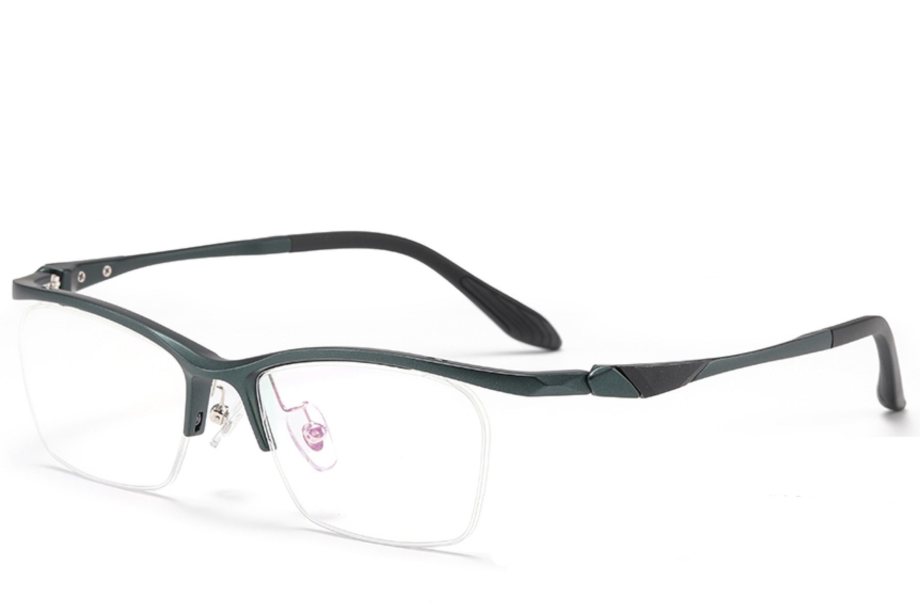 Semi-rimless Green Ultem Glasses #BS2519-0061