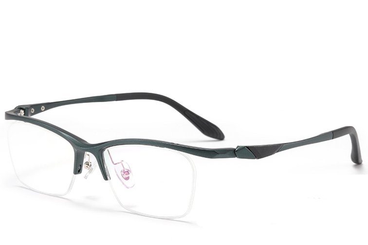 Semi-rimless Green Ultem Glasses #BS2519-0061