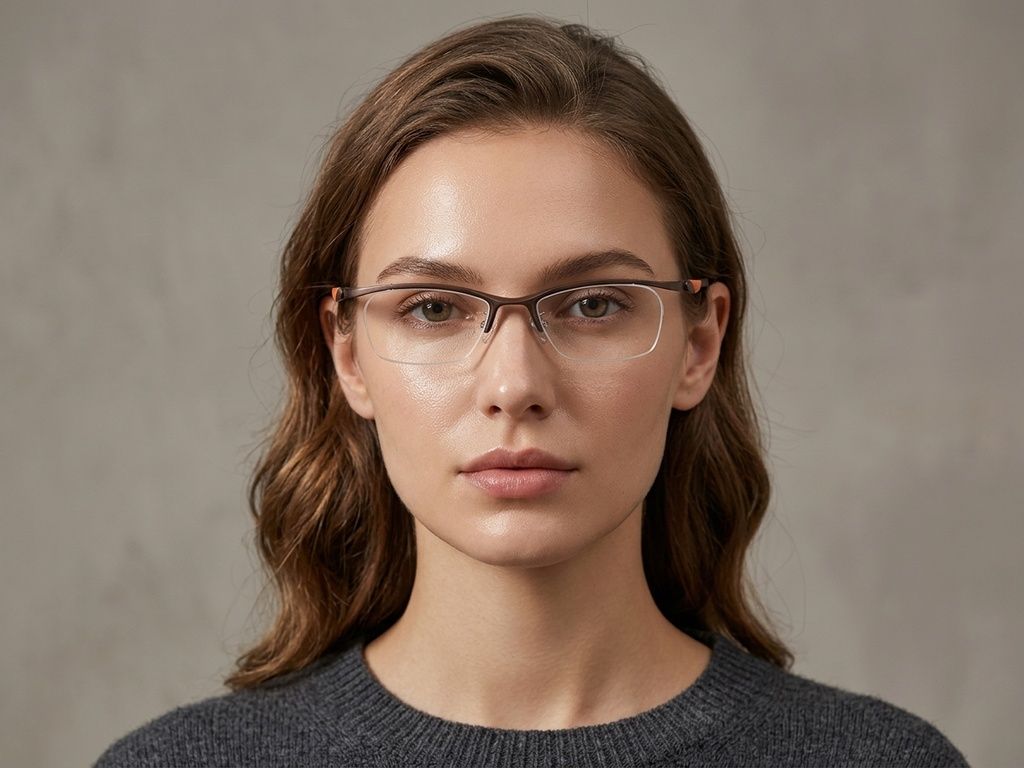 Semi-rimless Brown Ultem Glasses #BS2519-0062
