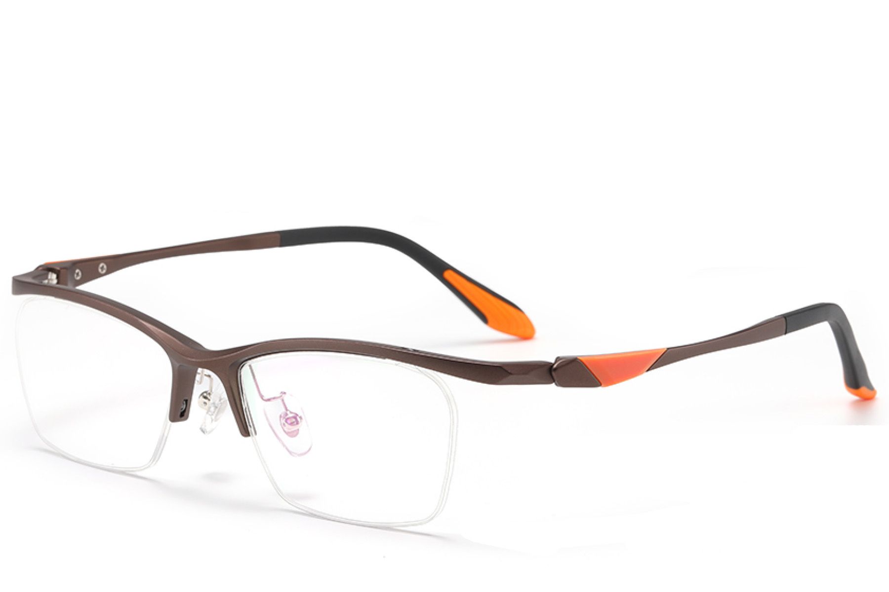 Semi-rimless Brown Ultem Glasses #BS2519-0062