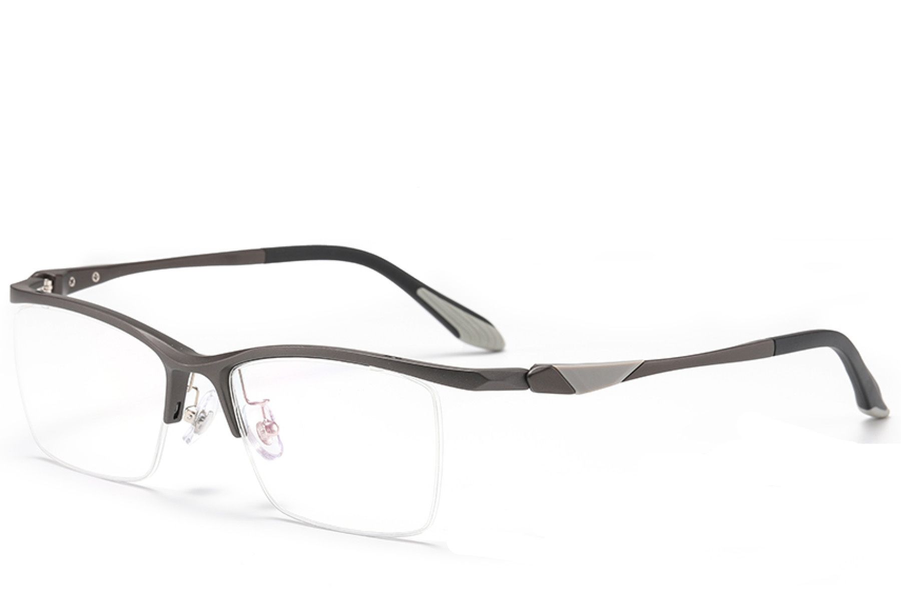 Semi-rimless Grey Ultem Glasses #BS2519-0065