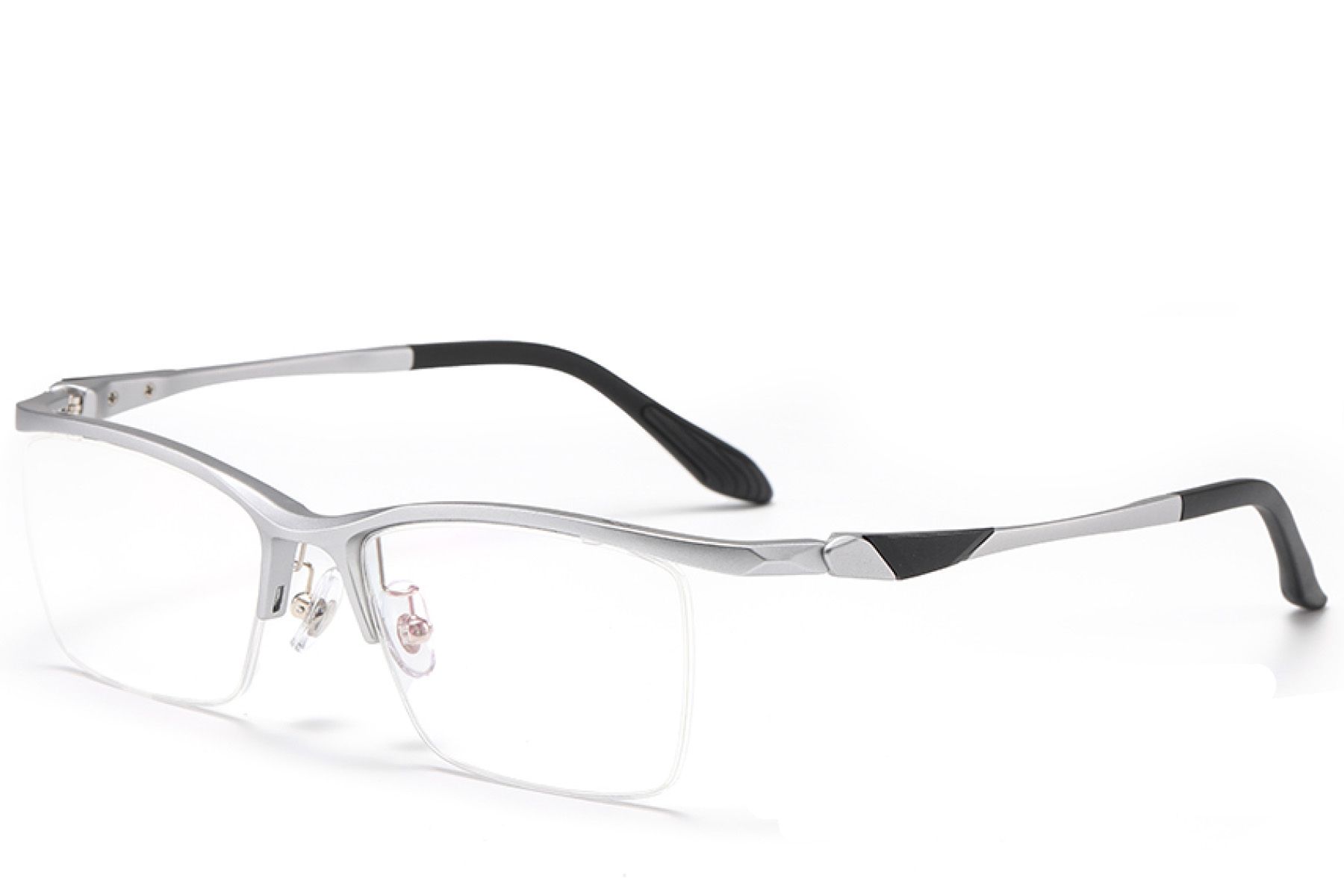 Lunettes semi-cerclées argentées Ultem #BS2519-0067