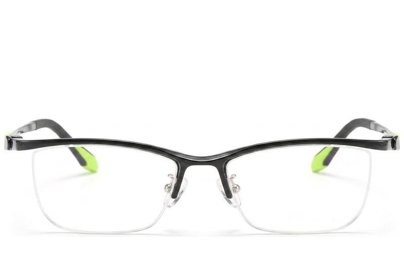 Semi-rimless Black Ultem Glasses #BS2519-0069