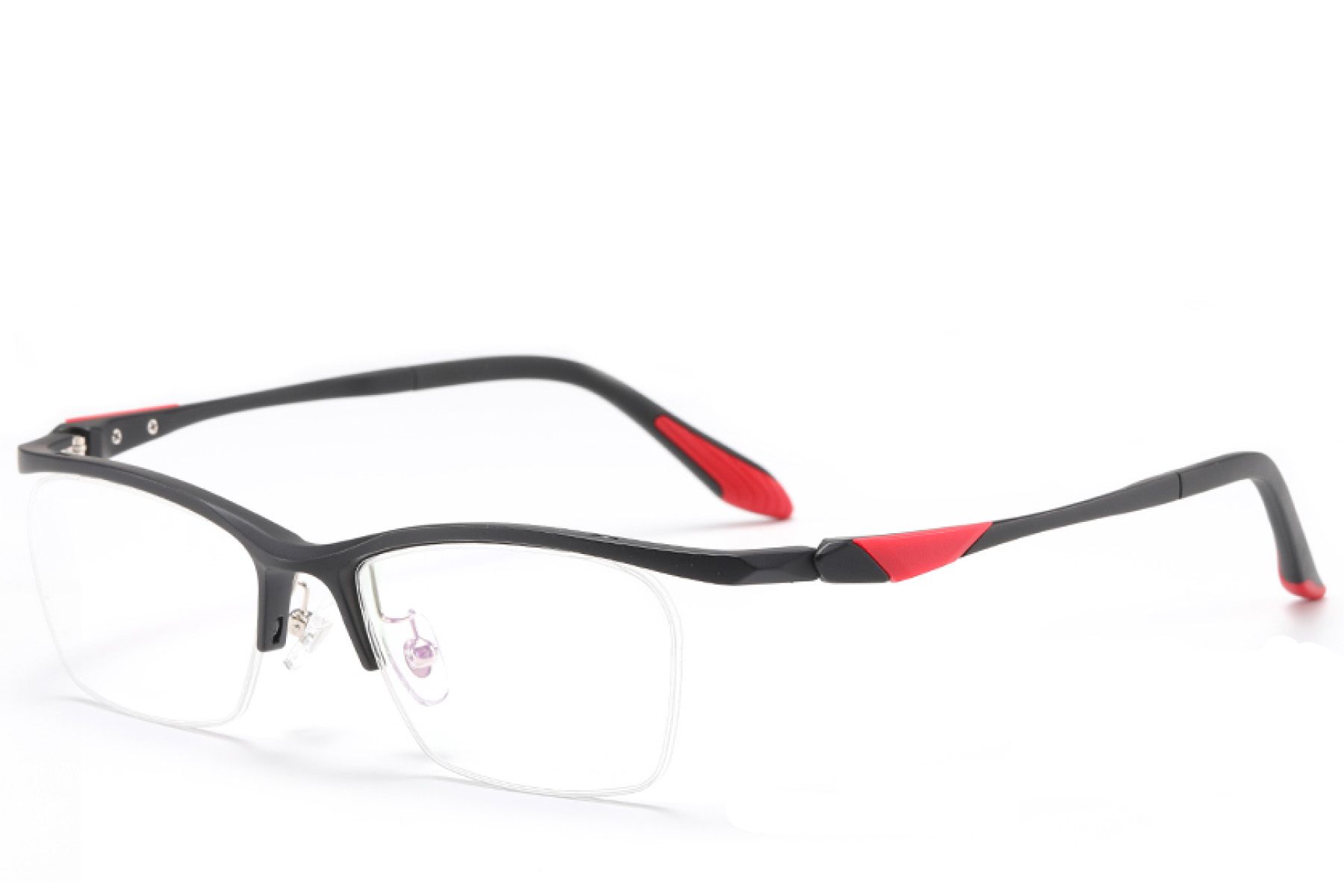 Semi-rimless Black Ultem Glasses #BS2519-0070