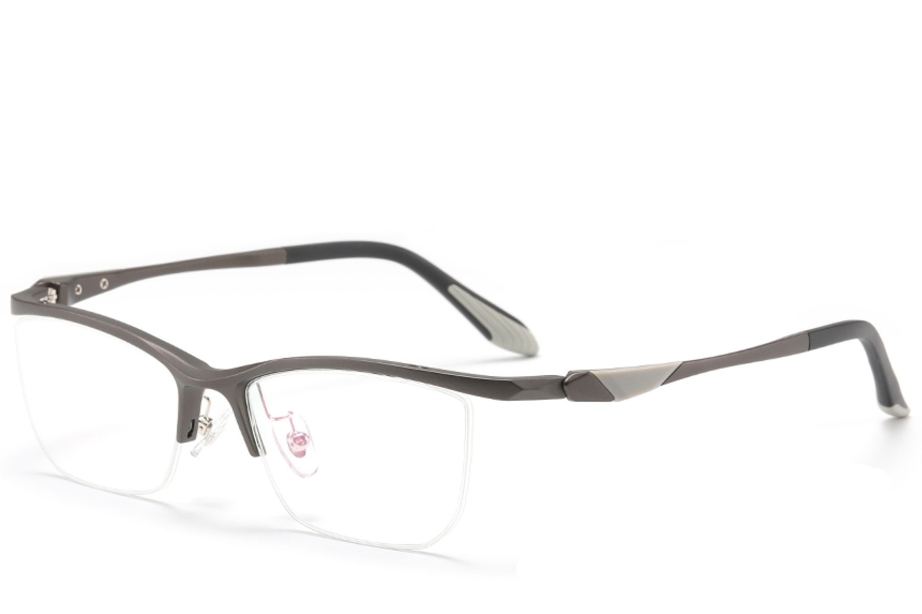 Lunettes Ultem grises semi-cerclées #BS2519-0071