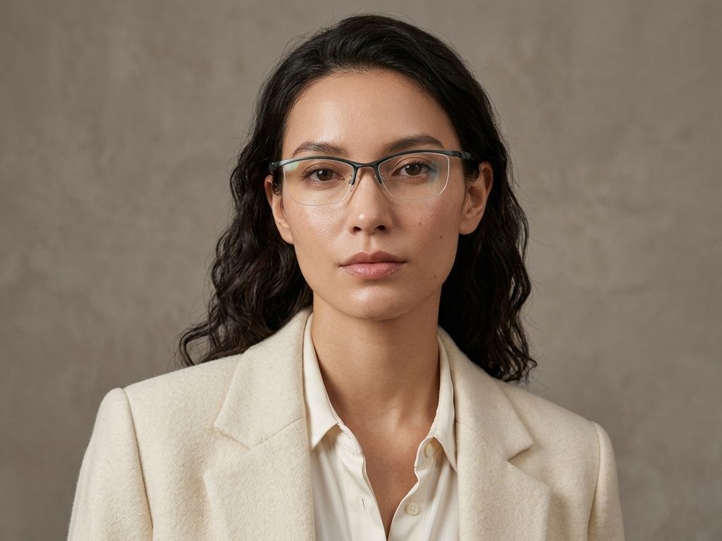 Semi-rimless Green Ultem Glasses #BS2519-0073