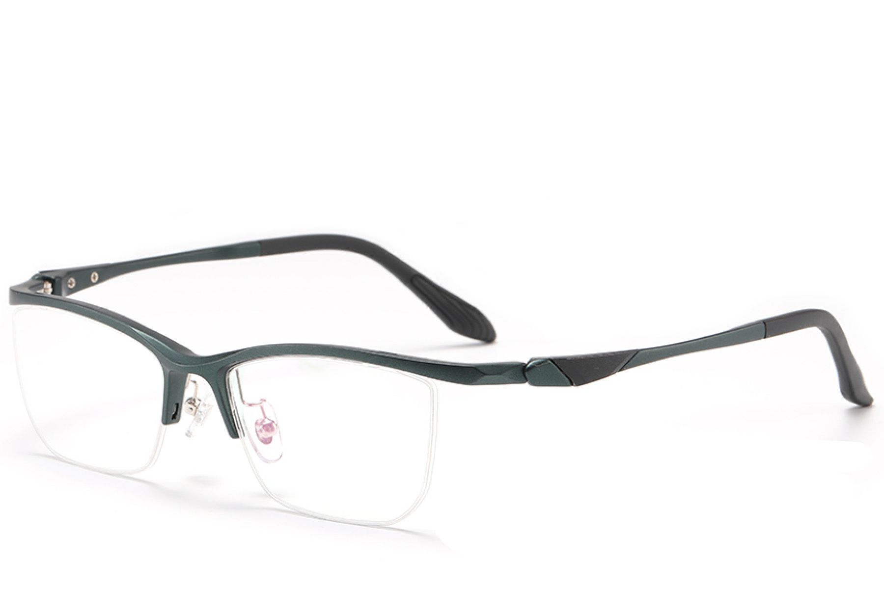 Semi-rimless Green Ultem Glasses #BS2519-0073