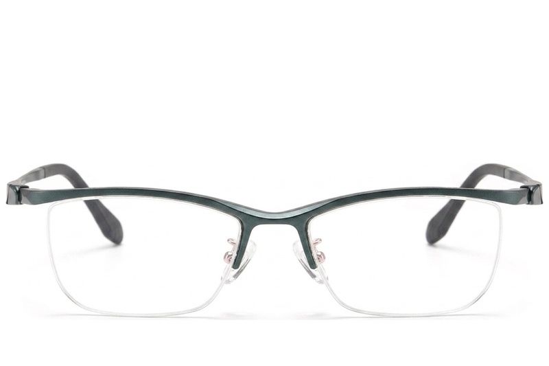 Semi-rimless Green Ultem Glasses #BS2519-0073