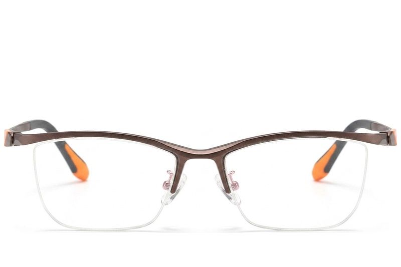 Occhiali da vista semi-senza montatura in Ultem marrone #BS2519-0074