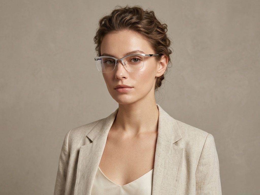 Gafas semi al aire de Ultem plateado #BS2519-0078