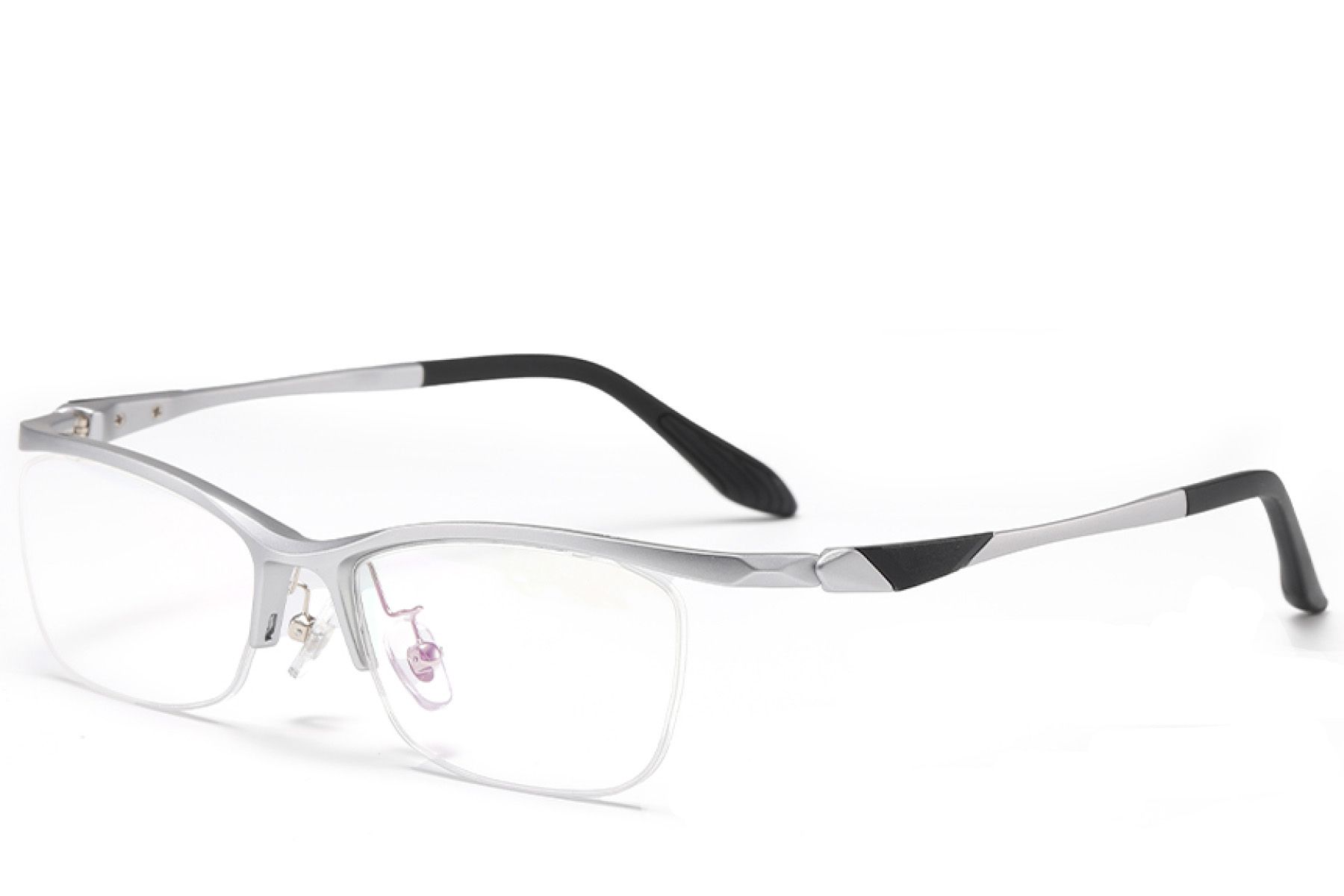Lunettes de soleil argentées Ultem semi-cerclées #BS2519-0078