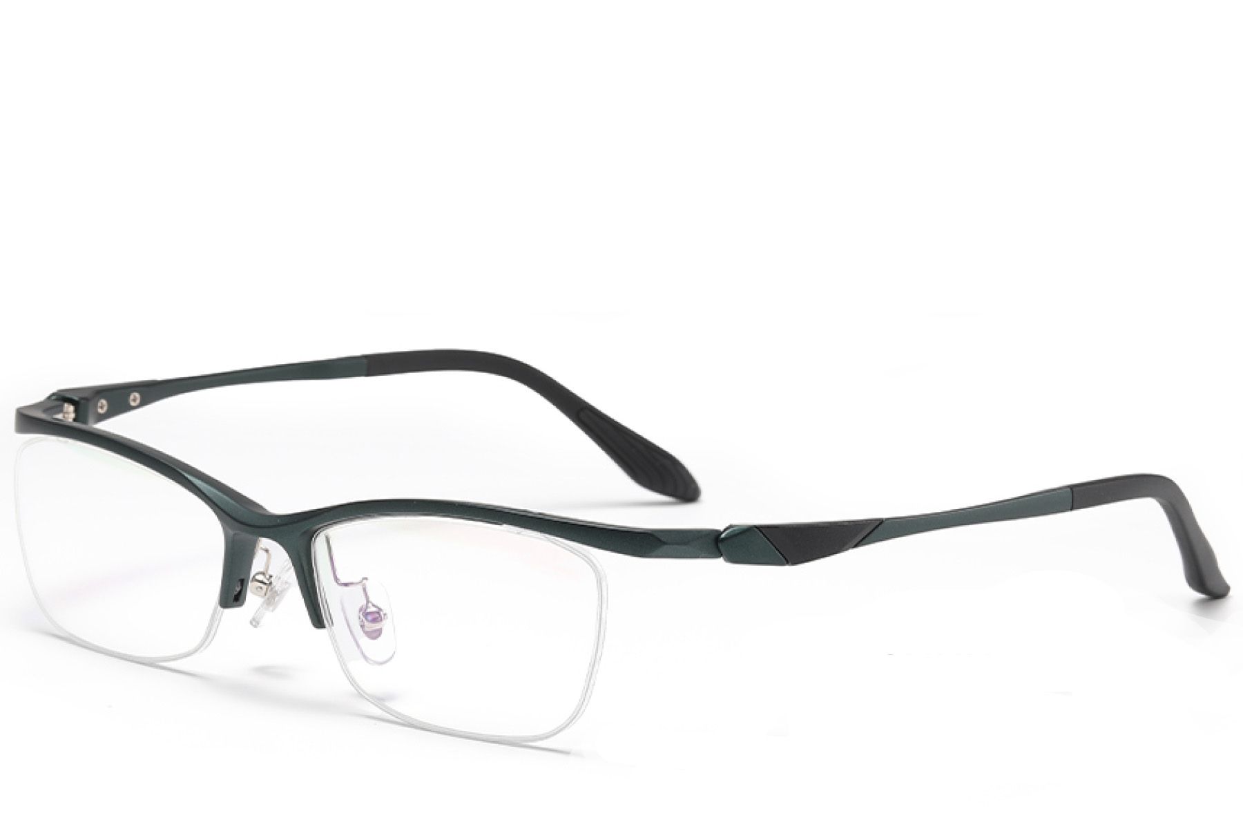 Semi-rimless Green Ultem Glasses #BS2519-0079