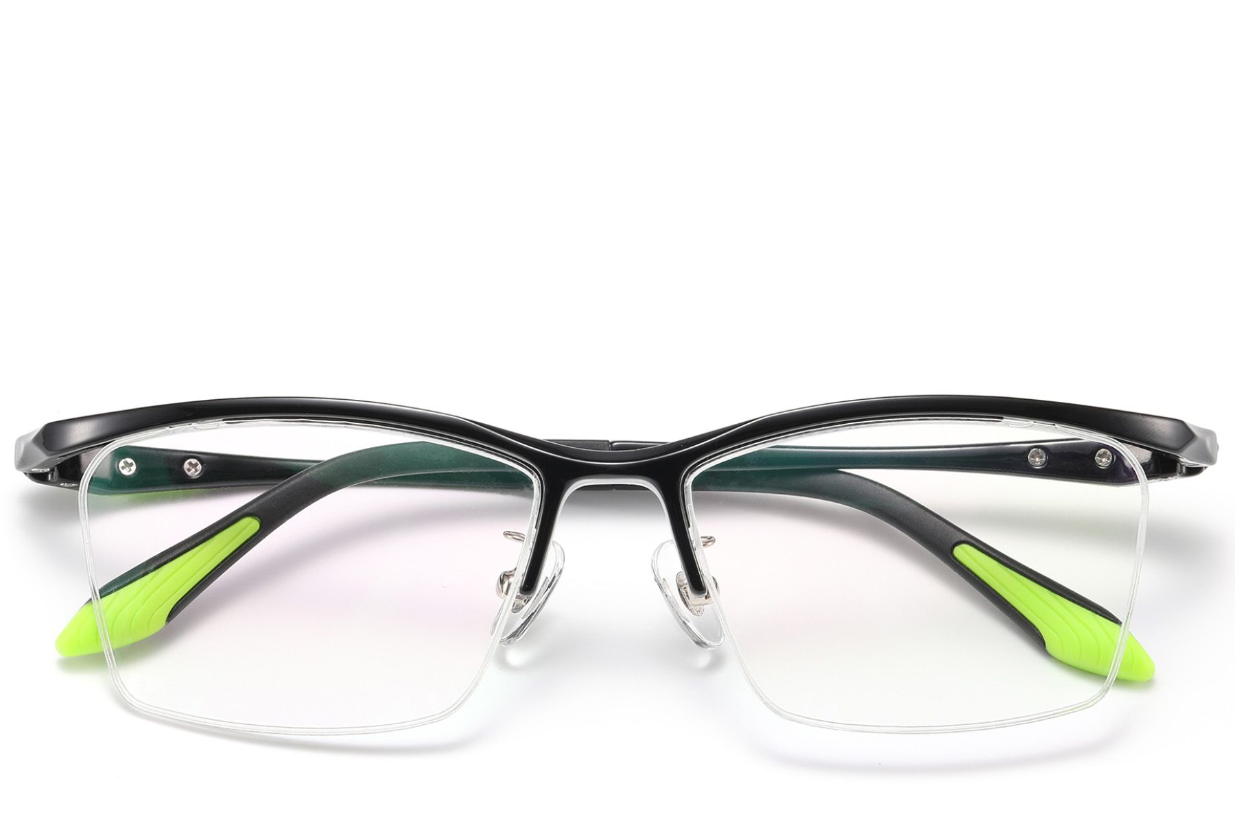 Semi-rimless Black Ultem Glasses #BS2519-0081