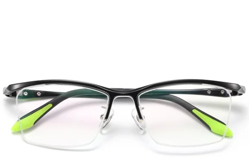 Lunettes semi-cerclées en Ultem noir #BS2519-0081