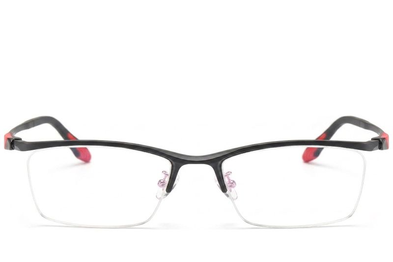 Semi-rimless Black Ultem Glasses #BS2519-0082