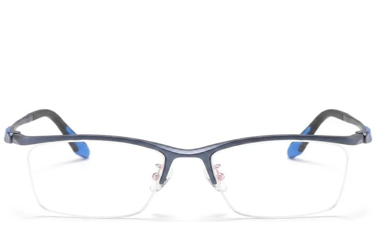 Semi-rimless Blue Ultem Glasses #BS2519-0084