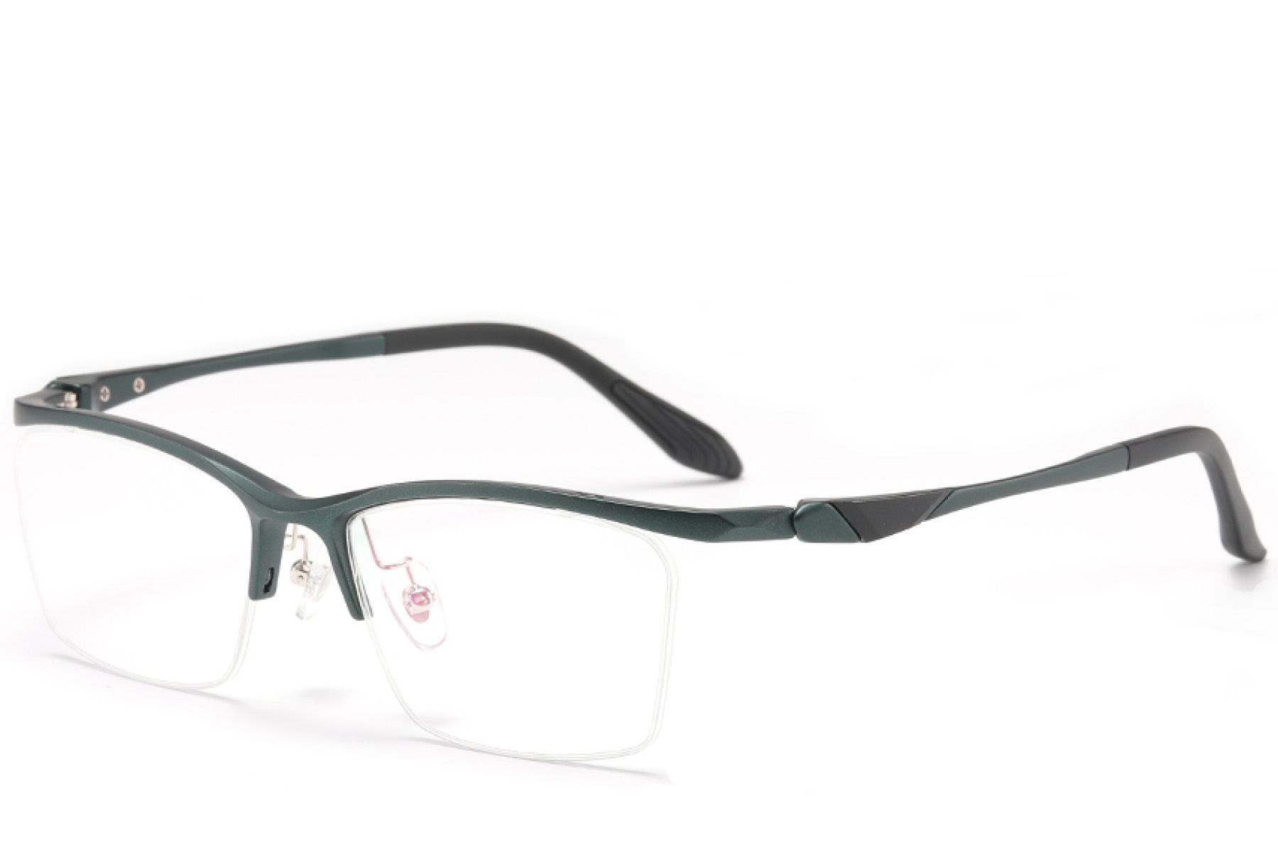 Semi-rimless Green Ultem Glasses #BS2519-0085