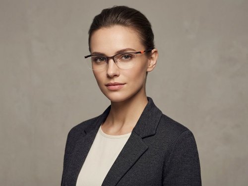 Lunettes semi-cerclées en Ultem marron #BS2519-0086