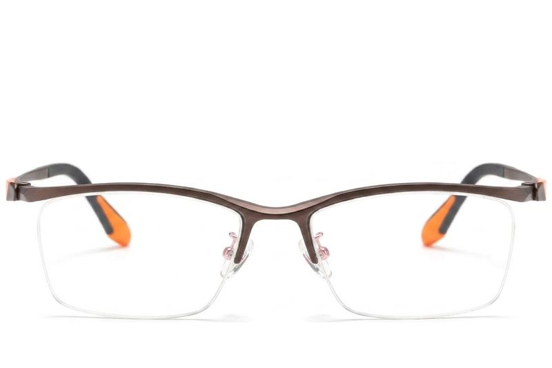 Semi-rimless Brown Ultem Glasses #BS2519-0086