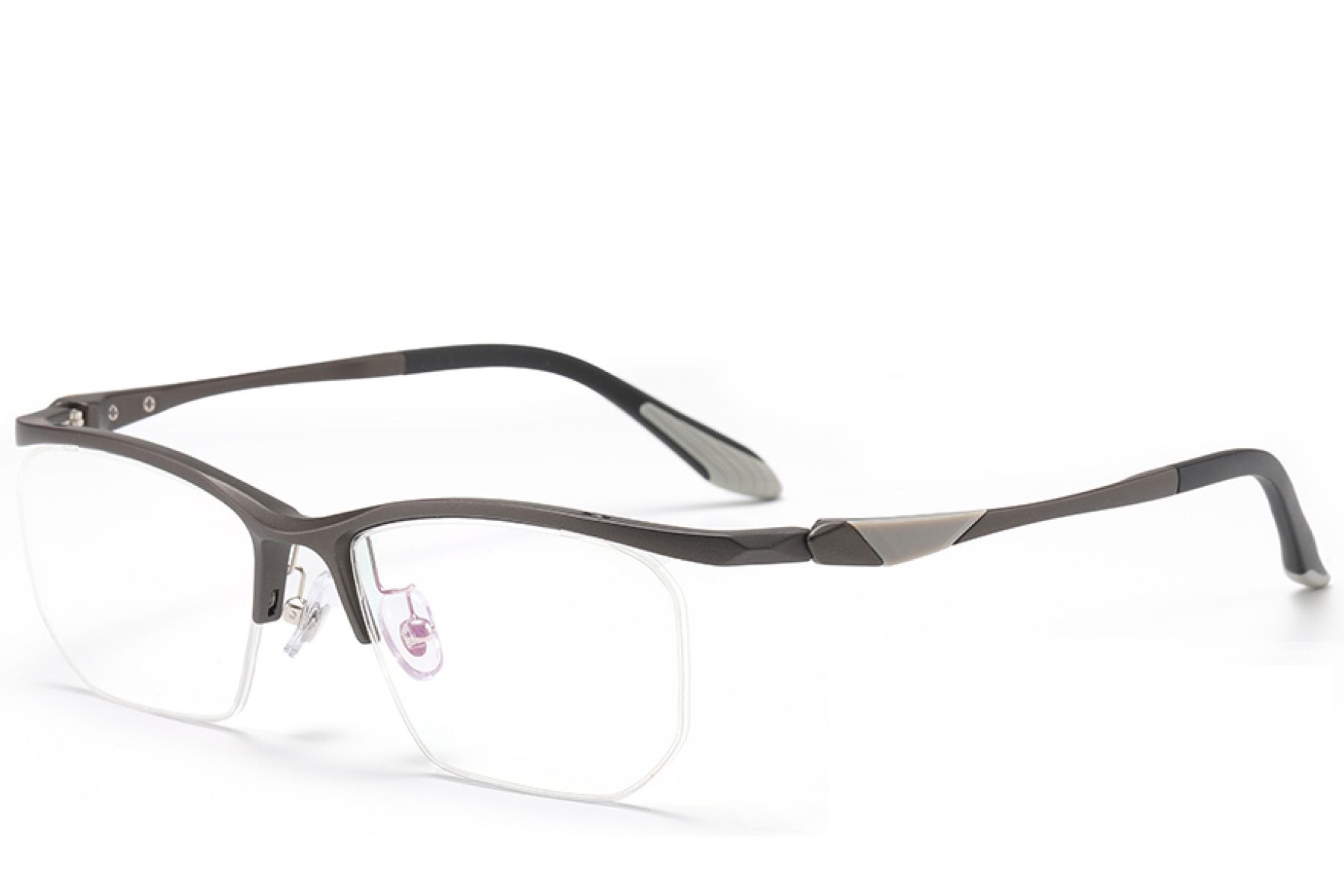 Lunettes Ultem grises semi-cerclées #BS2519-0089