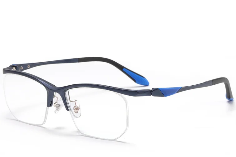 Semi-rimless Blue Ultem Glasses #BS2519-0090