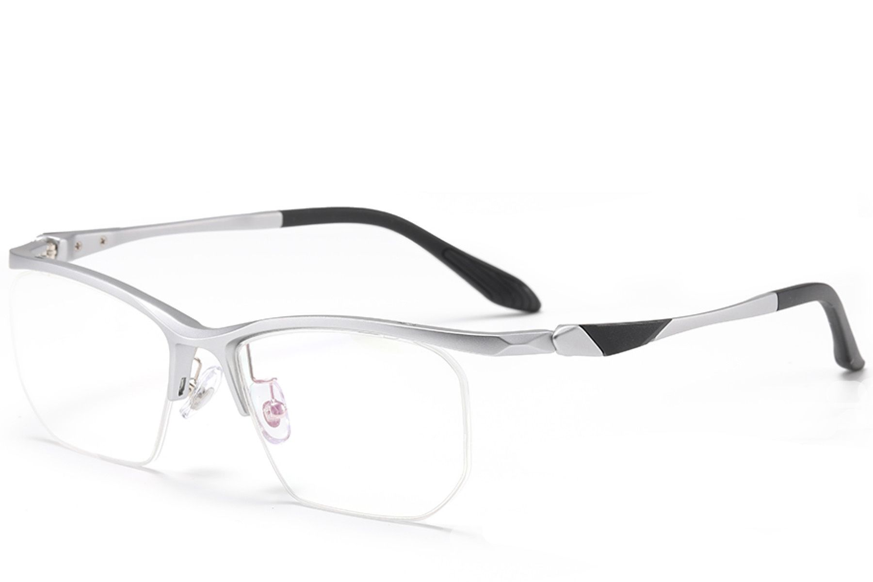 Lunettes semi-cerclées argentées Ultem #BS2519-0091