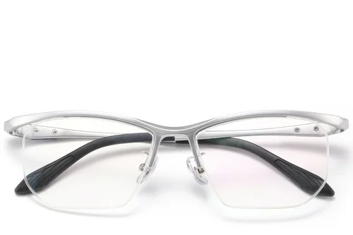 Lunettes semi-cerclées argentées Ultem #BS2519-0091