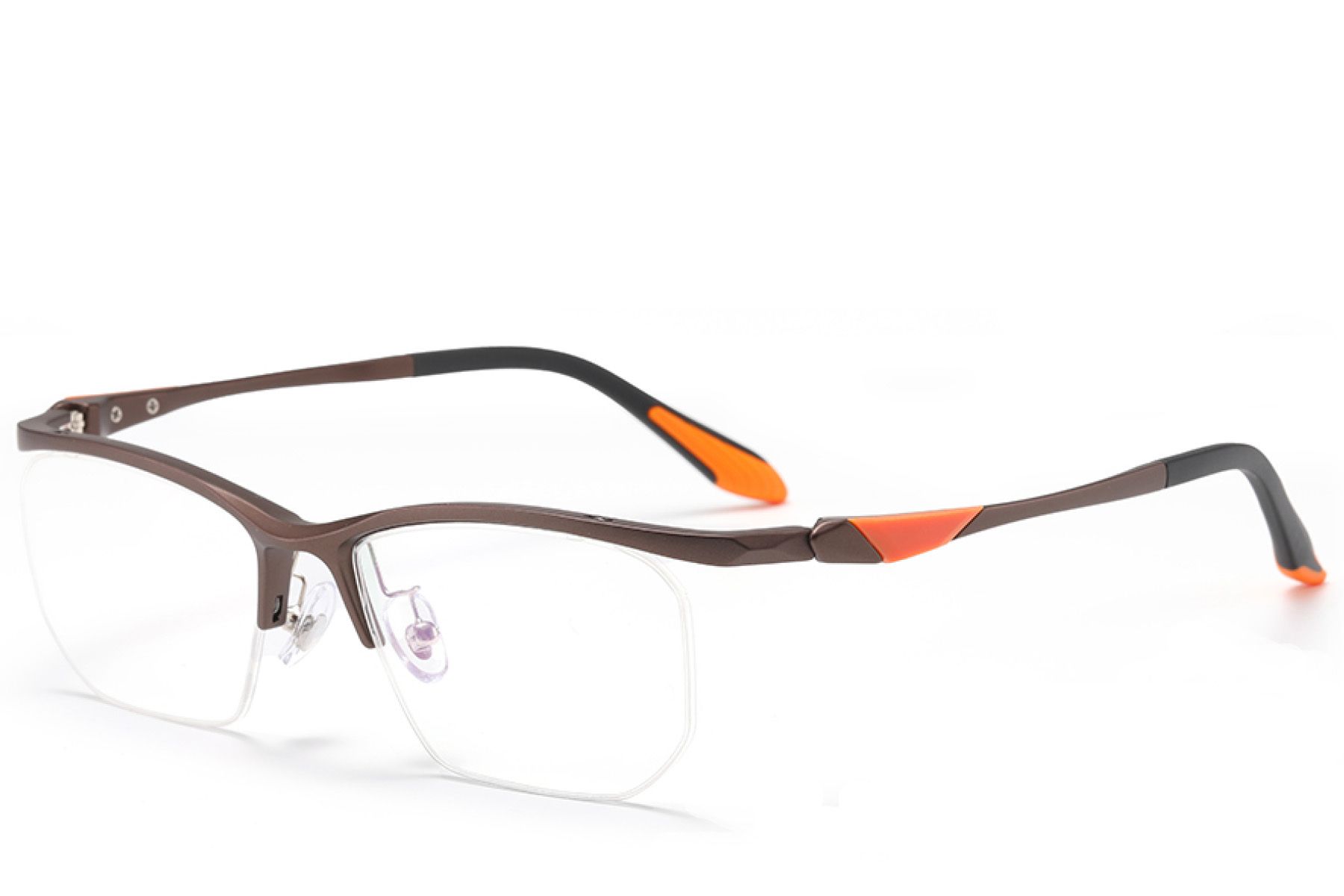 Semi-rimless Brown Ultem Glasses #BS2519-0092