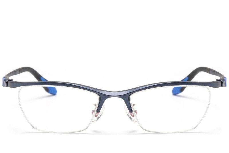 Semi-rimless Blue Ultem Glasses #BS2519-0102