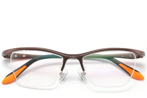 Lunettes Ultem marron semi-cerclées #BS2519-0104