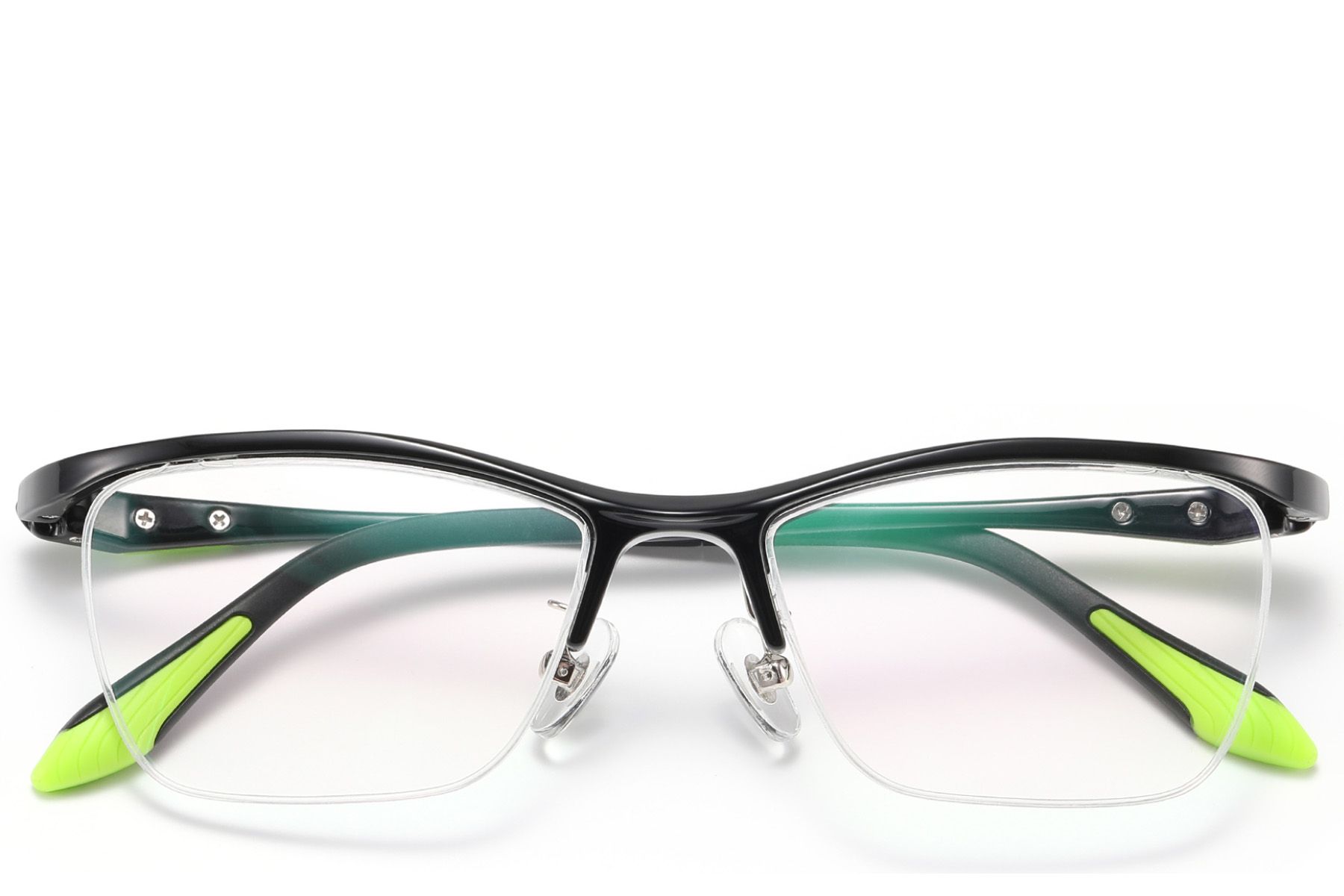 Semi-rimless Black Ultem Glasses #BS2519-0105