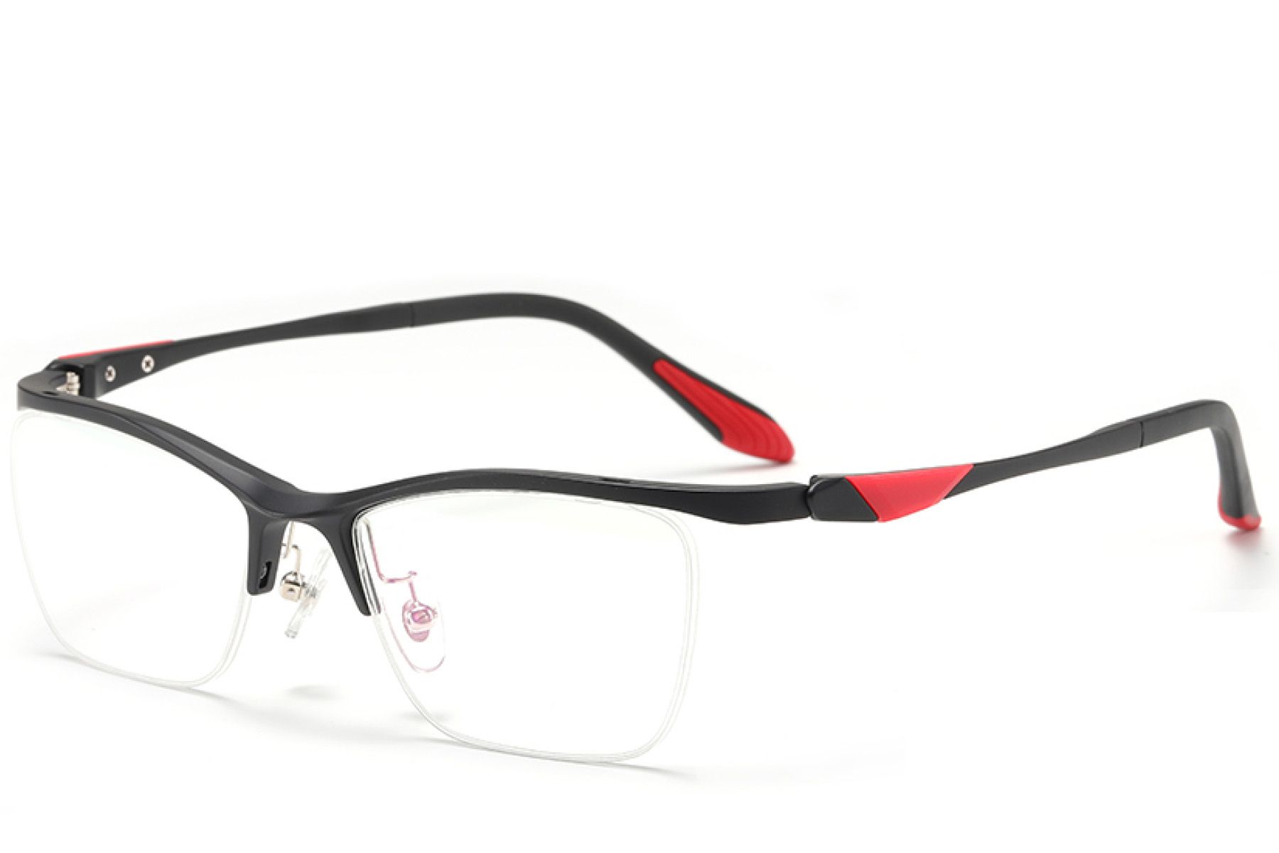 Gafas semi al aire de Ultem negro #BS2519-0106