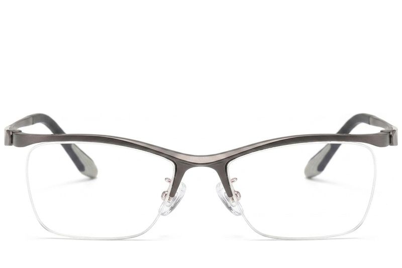 Semi-rimless Grey Ultem Glasses #BS2519-0107