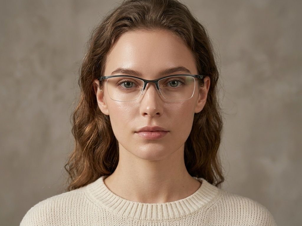 Semi-rimless Green Ultem Glasses #BS2519-0109