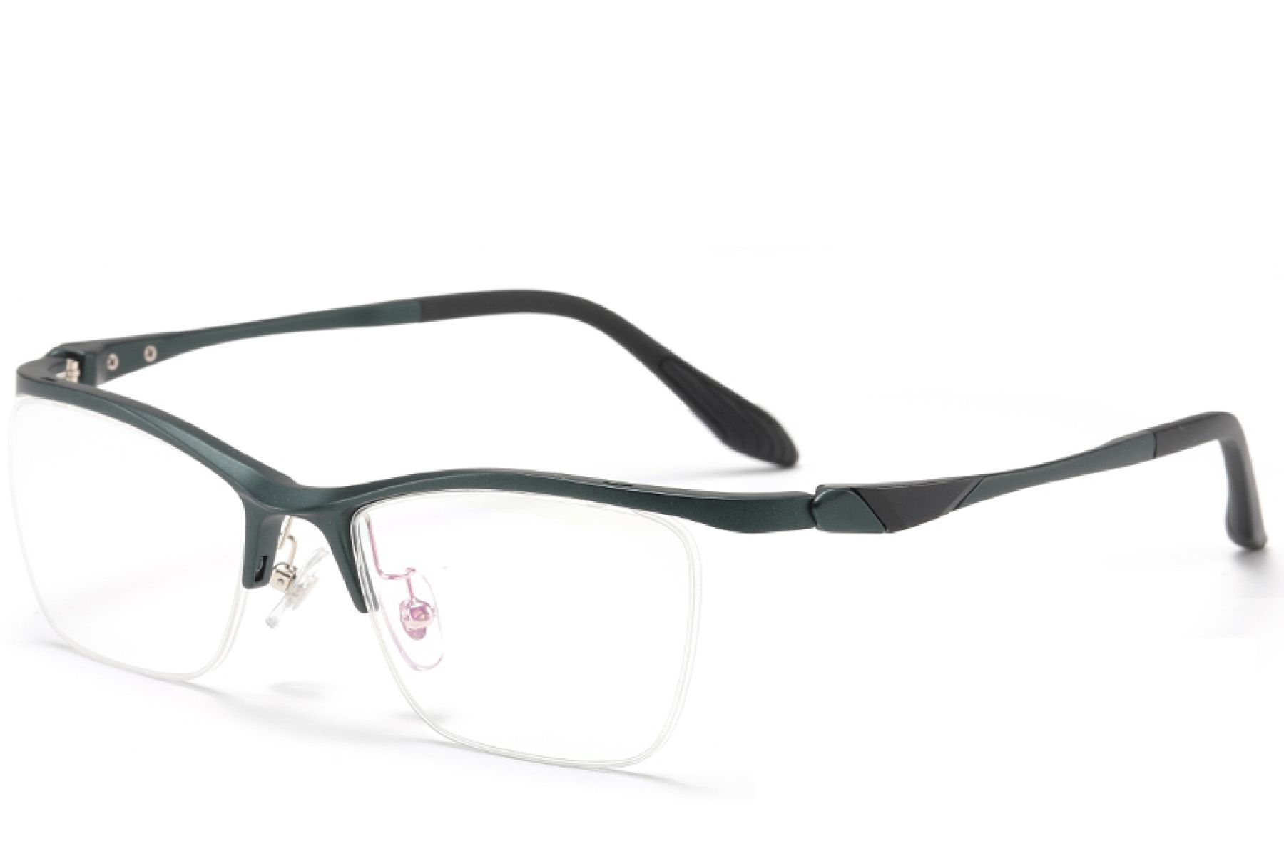 Semi-rimless Green Ultem Glasses #BS2519-0109