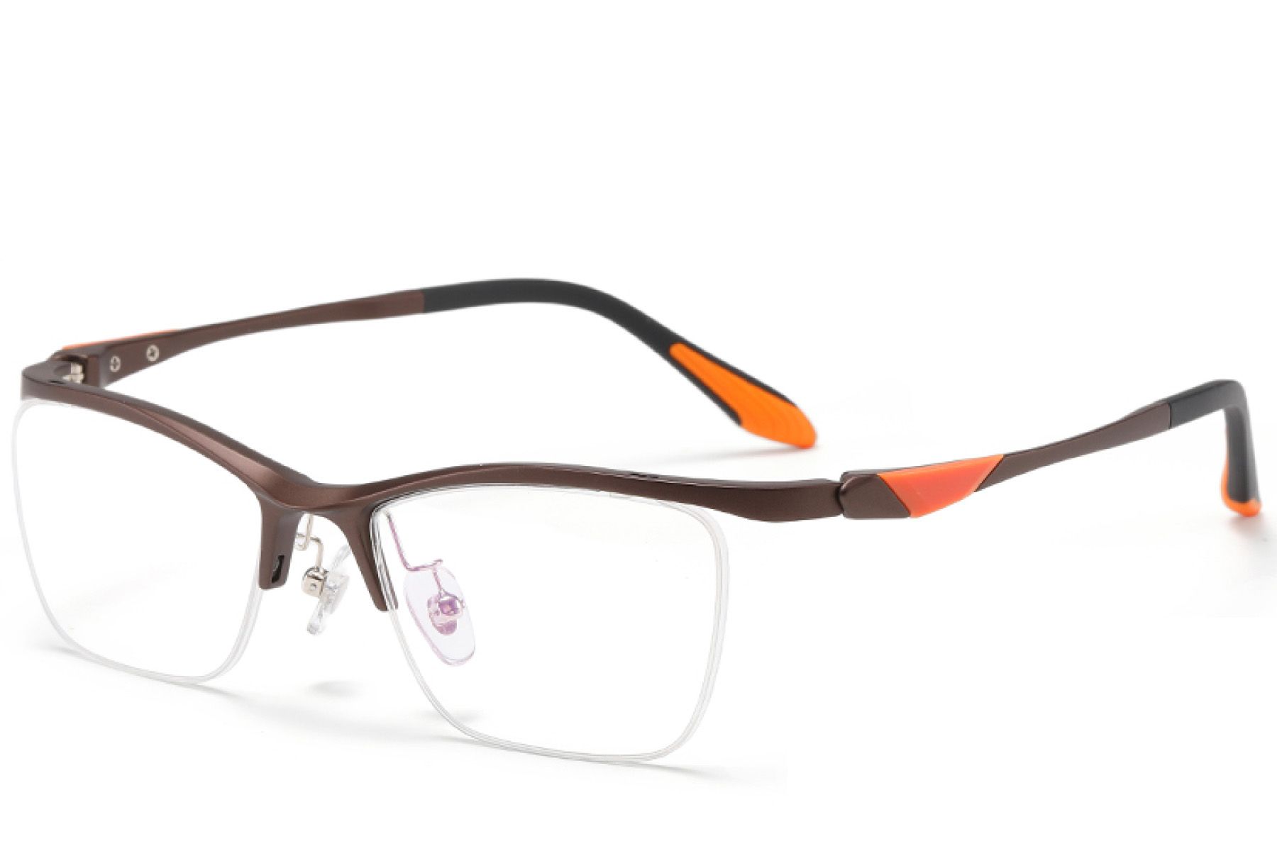 Semi-rimless Brown Ultem Glasses #BS2519-0110