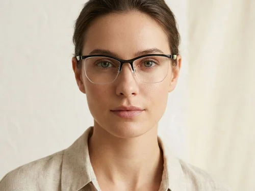 Lunettes semi-cerclées en Ultem noir #BS2519-0111