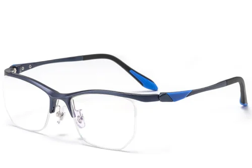 Lunettes semi-cerclées en Ultem bleu #BS2519-0114