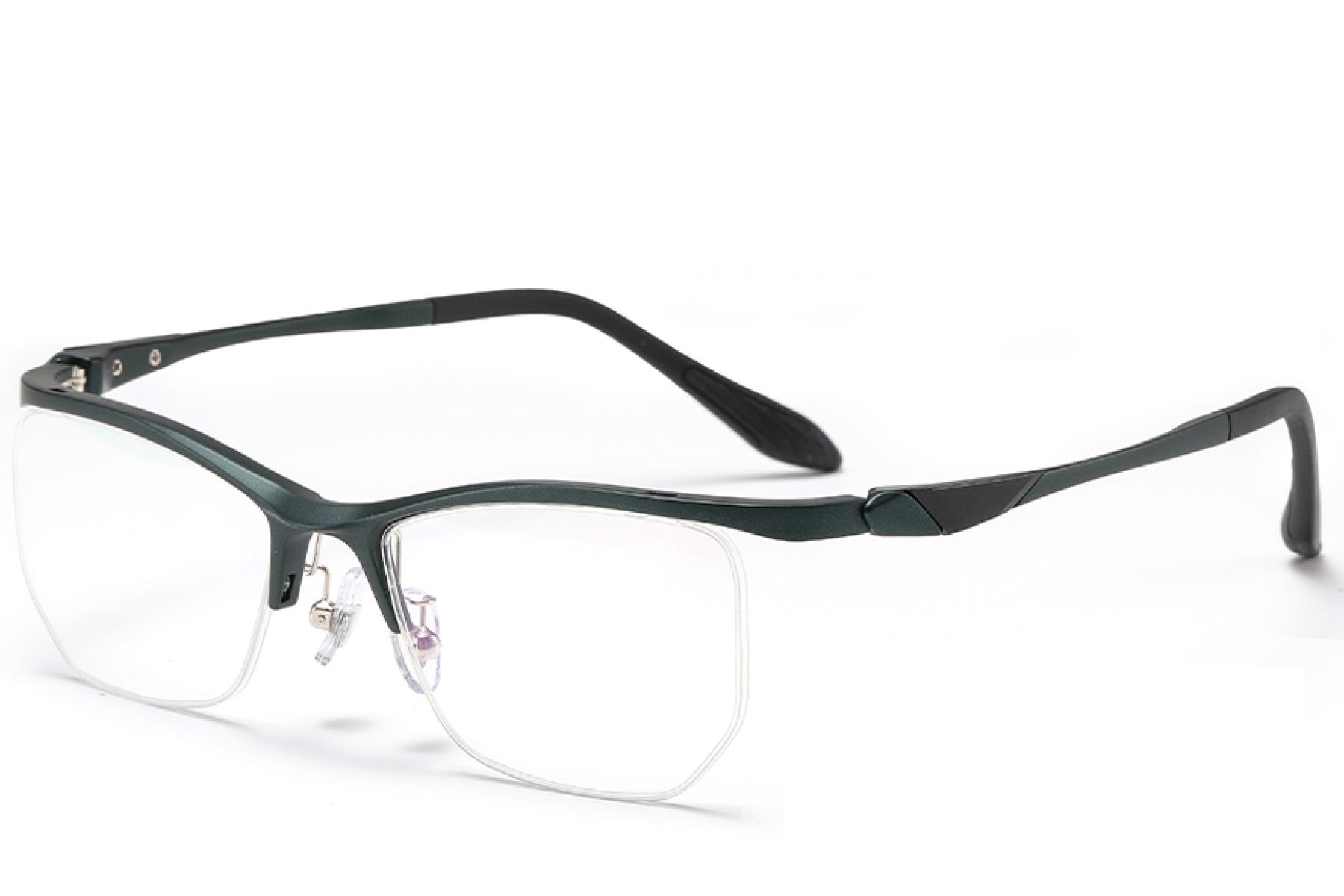 Semi-rimless Green Ultem Glasses #BS2519-0115